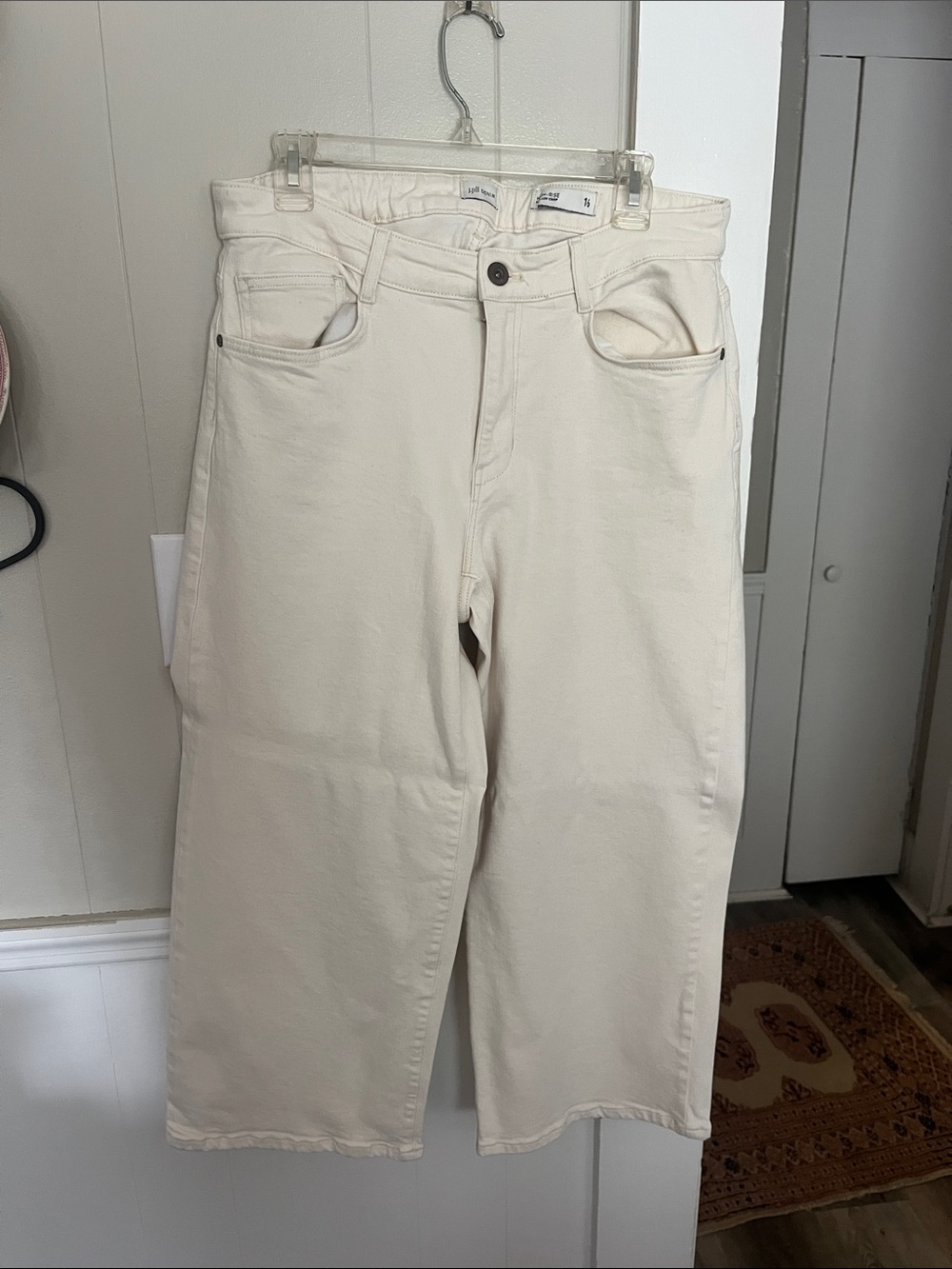 J. Jill Cream Wide-Leg Crop Pants